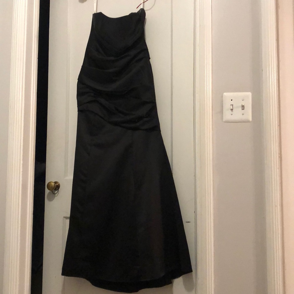 Black mermaid style bridesmaid dress